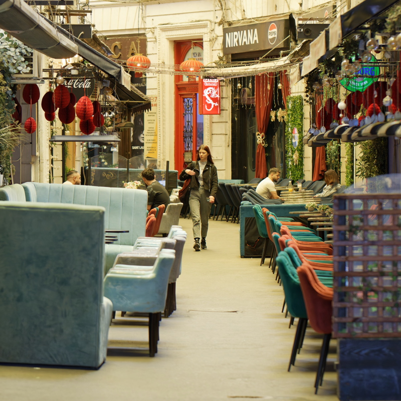 View of the historic Macca-Villacrosse Passage in Bucharest